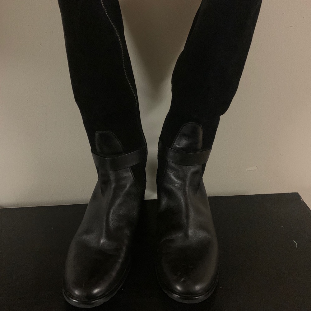 Cole Haan Adler Black Lthr/Suede Boots  Womens 9